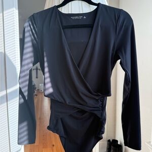 Abercrombie & Fitch Black Wrap Bodysuit